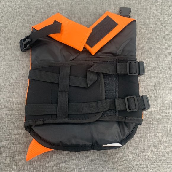 Brand New! Dog Life Jacket Shark Life Vest Orange Lifesaver Small - Picture 8 of 13